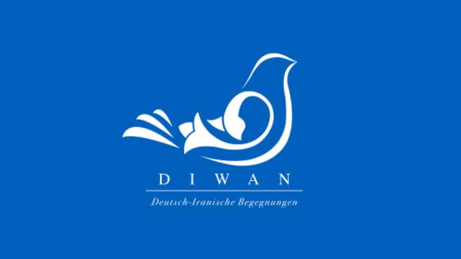 لوگوی انجمن دیوان با پس زمینه آبی Diwan Association